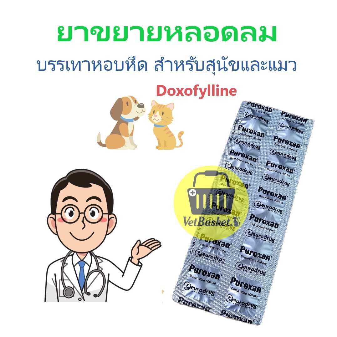 ด็อกโซฟิลลีน ยาขยายหลอดลม บรรเทาหอบหืด สำหรับสุนัขและแมว