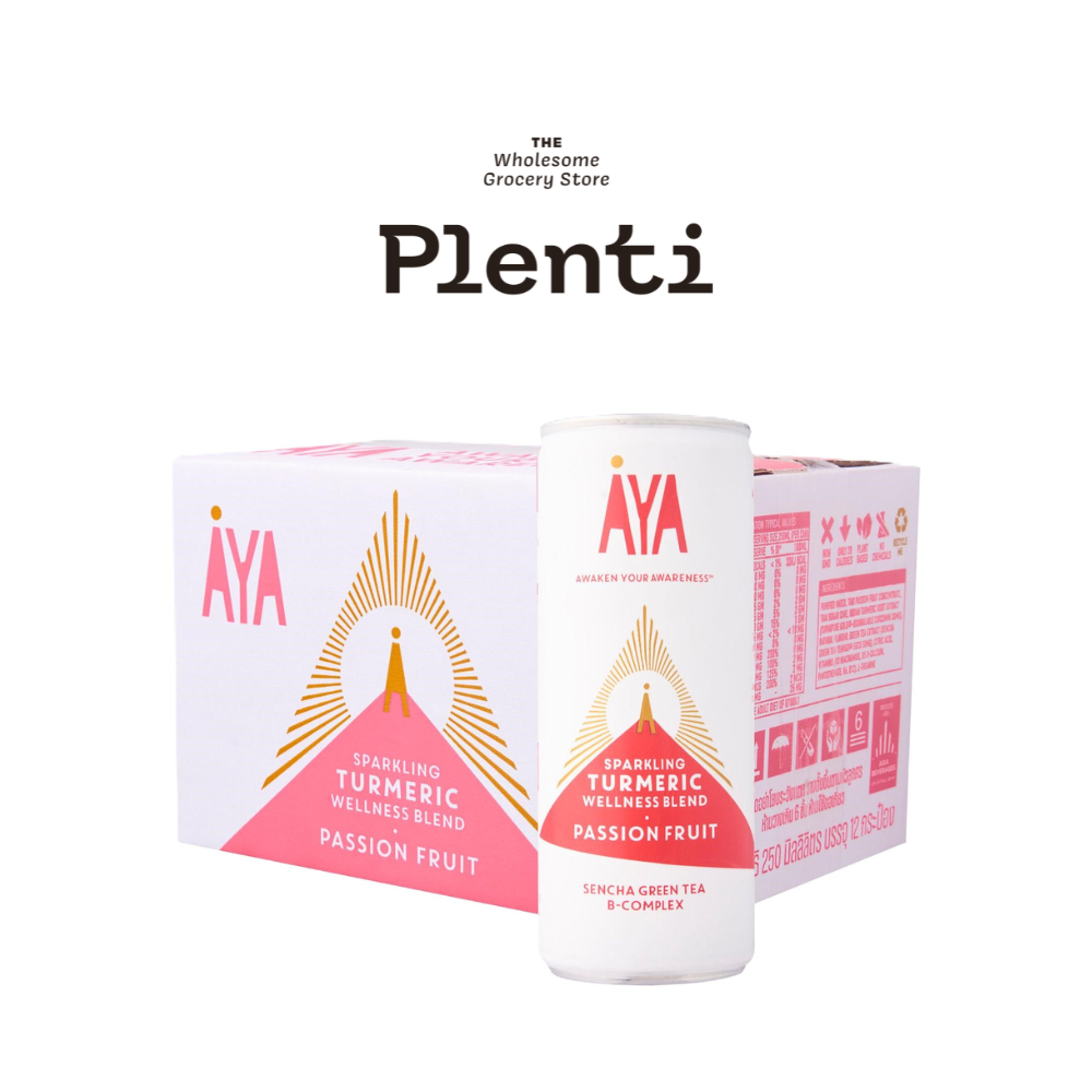 [Buy 12Can + Get 1 AYA Bag]  AYA Sparkling  TURMERIC PASSION FRUIT 250ML  x 12 Can