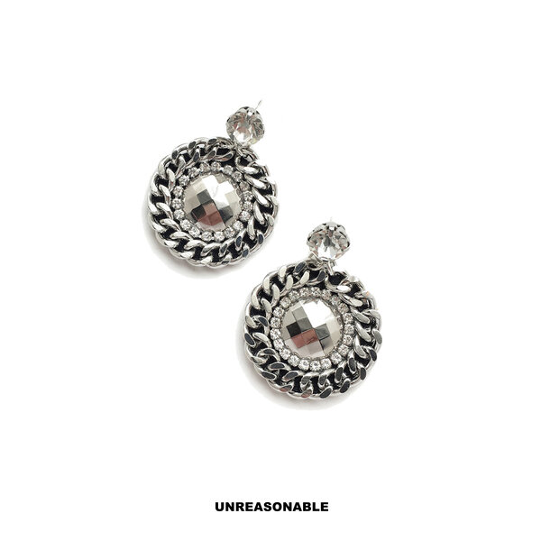 Circle Metal Muse earrings Metallic ต่างหูคลิป ต่างหูก้านเงินแท้ สวยใส่สบาย UA0017-01 Unreasonabl...