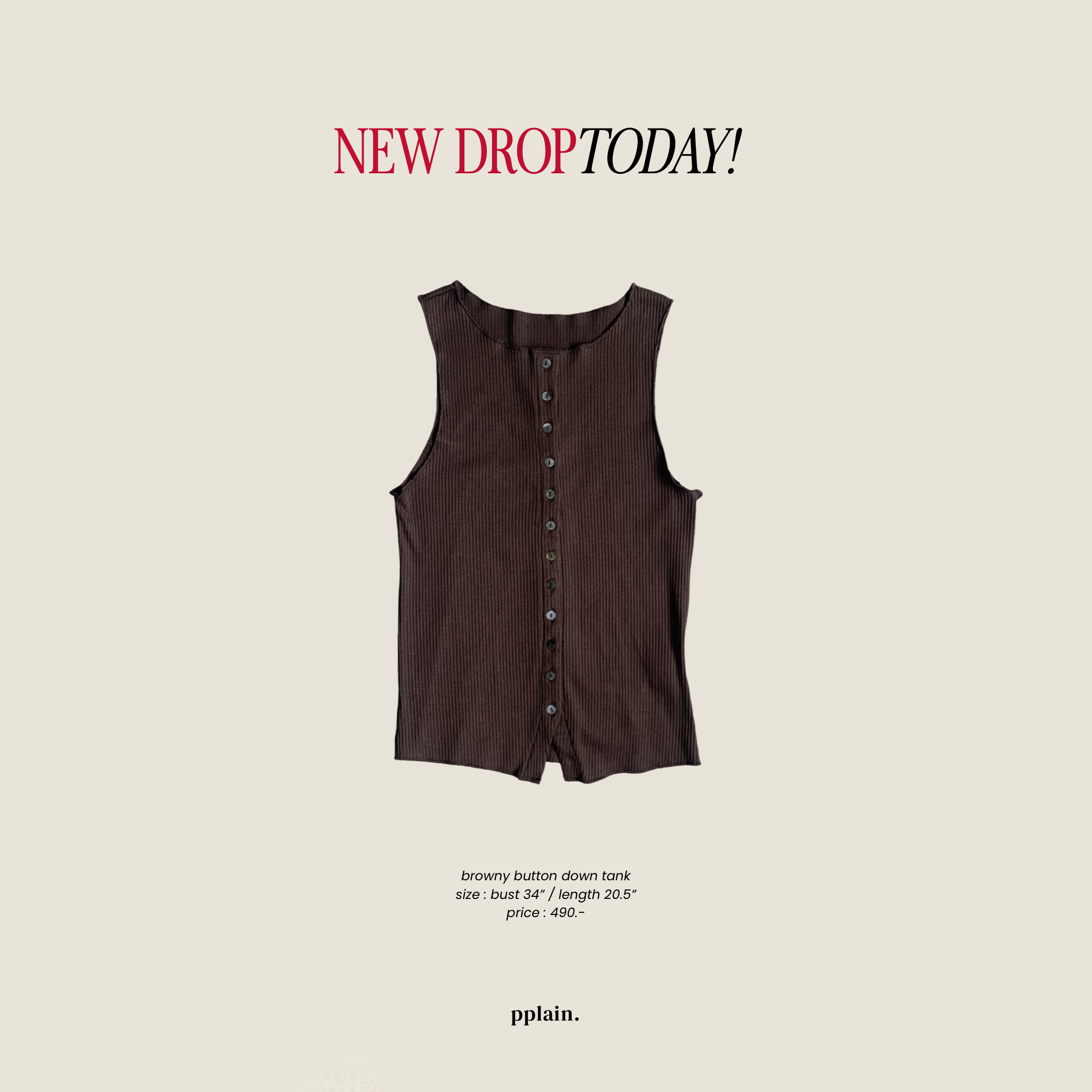 Browny button down tank