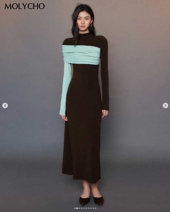 พร้อมส่ง #ASAYA4792 – Dual-Tone Sculpt Knit Set ✨🎨size L