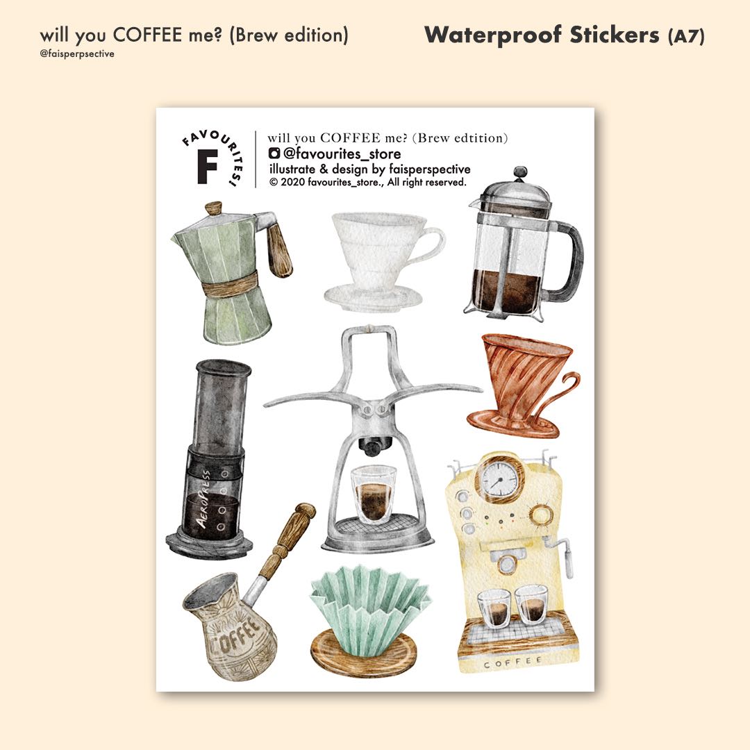 Waterproof sticker : will you COFFEE me (brew edition) (A7)