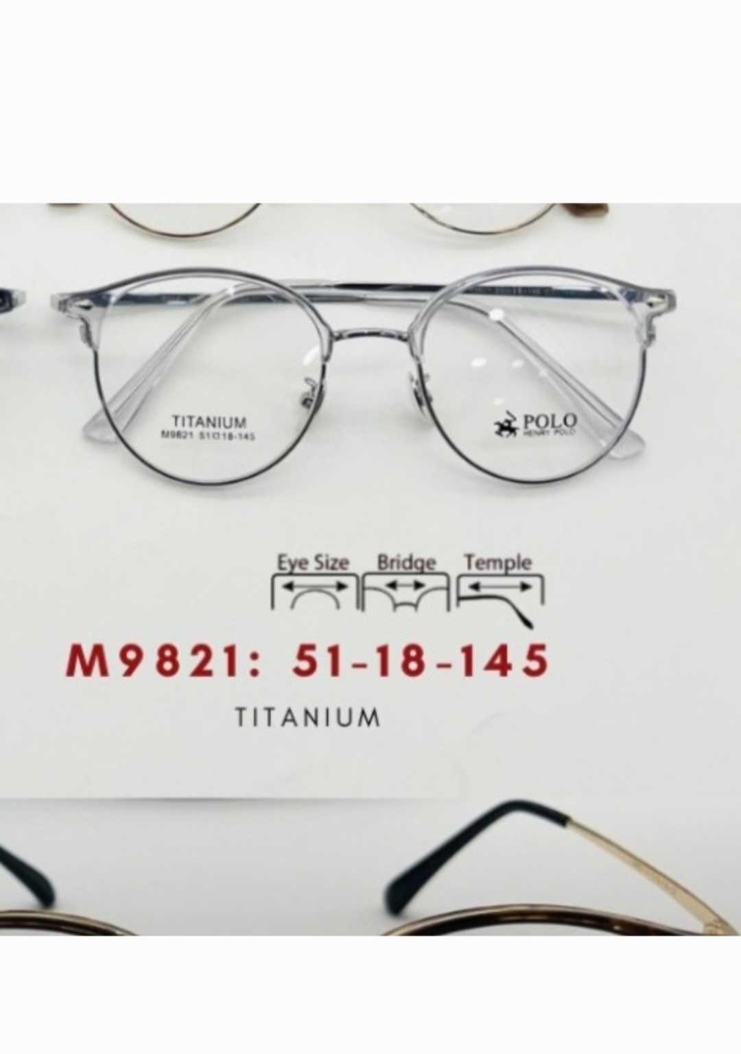 M9821 แว่นไทเทเนียมหยดน้ำ เทาอ่อน ขนาด 51-18-145 พร้อมเลนส์บลูเปลี่ยนสี ตัดแว่น สายตาสั้น ยาว เอียง