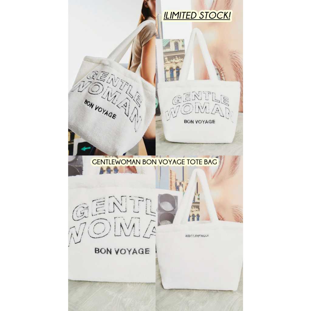GENTLEWOMAN BON VOYAGE  TOTE BAG กระเป๋าผ้าขนนุ่ม ใส่ของจุมาก สวยจึ้ง แท้ 💯จาก shop ✅