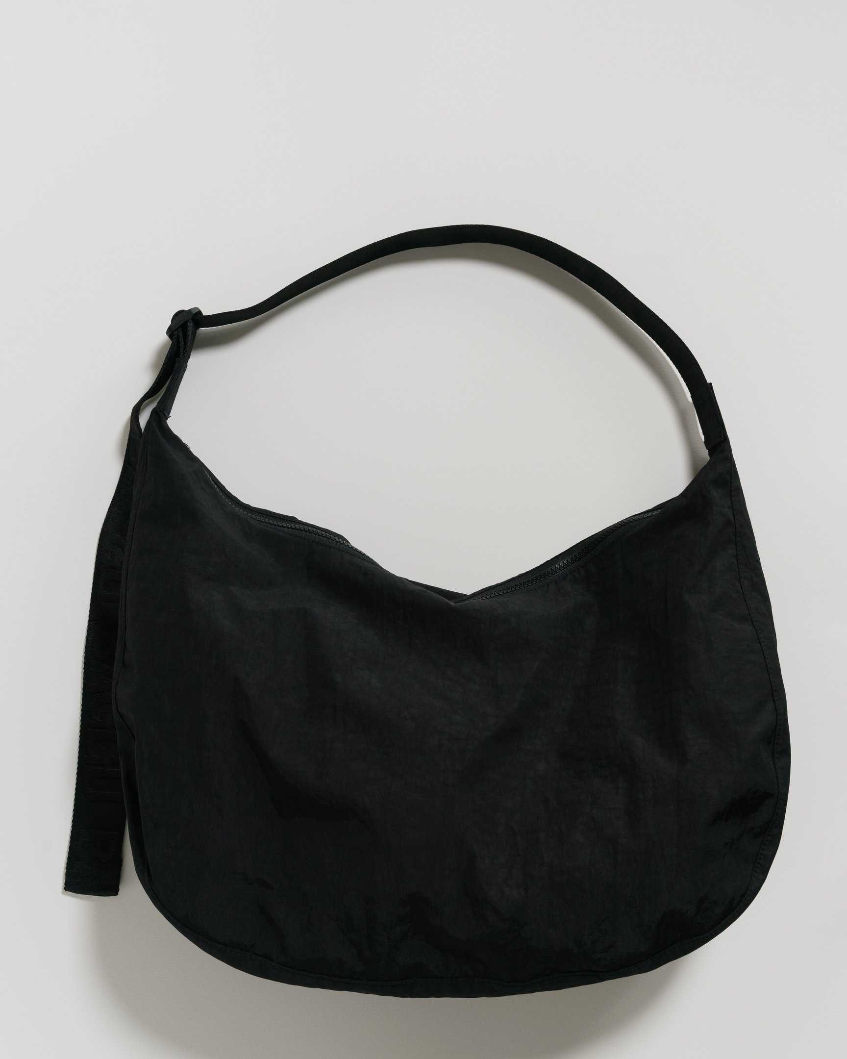 Large Nylon Crescent Bag - Black
