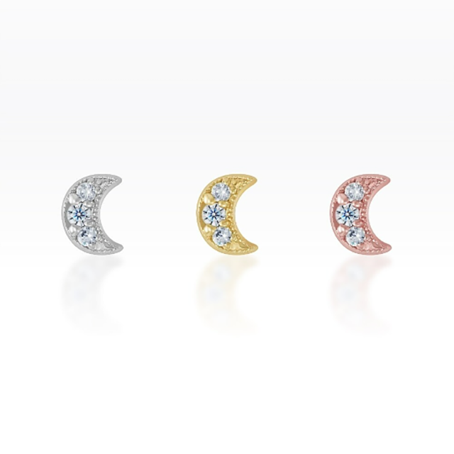 PiercingRoomByJay Mini Moon Flat Back เงินแท้ (ราคาต่อชิ้น)