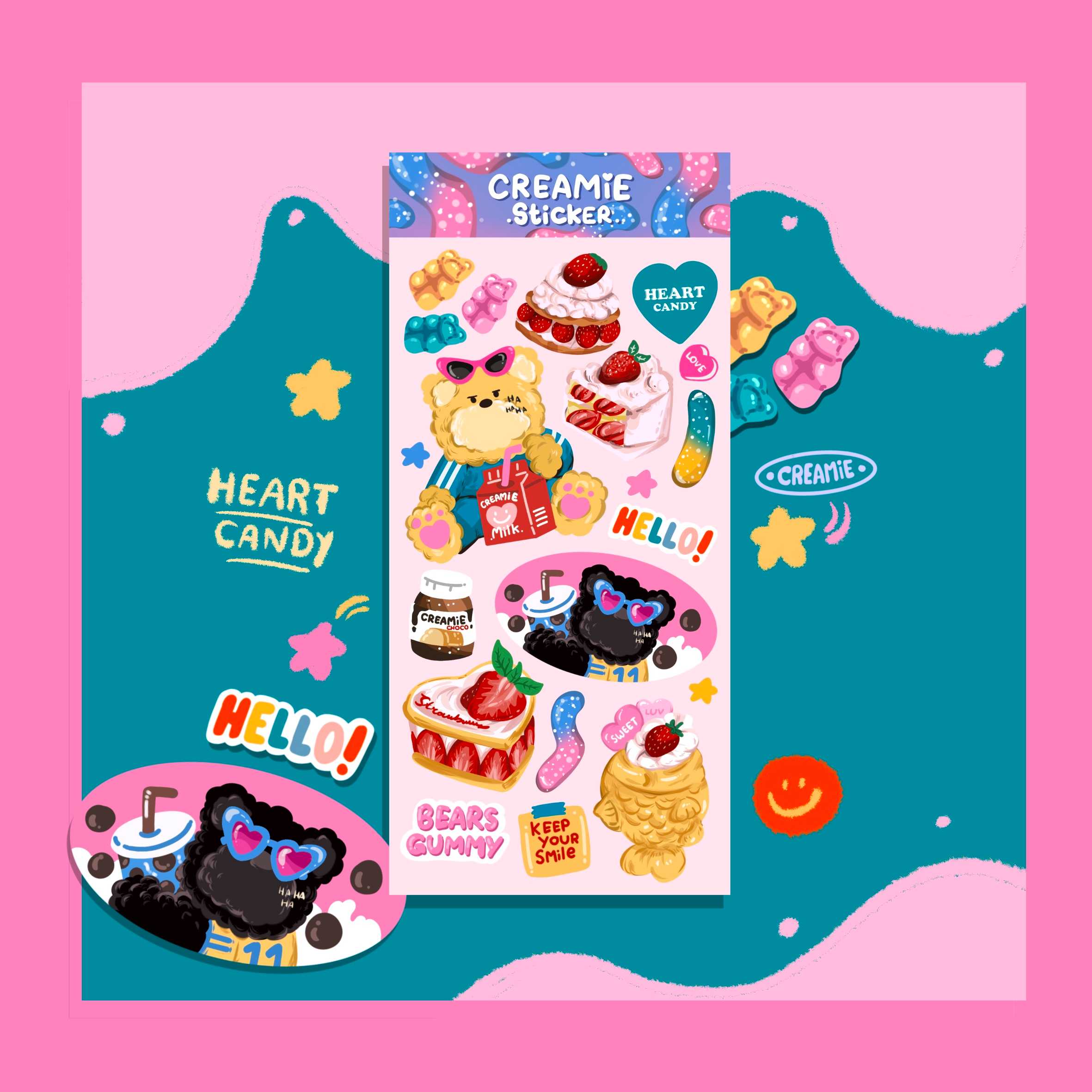 PVC STICKER - CANDY BEAR