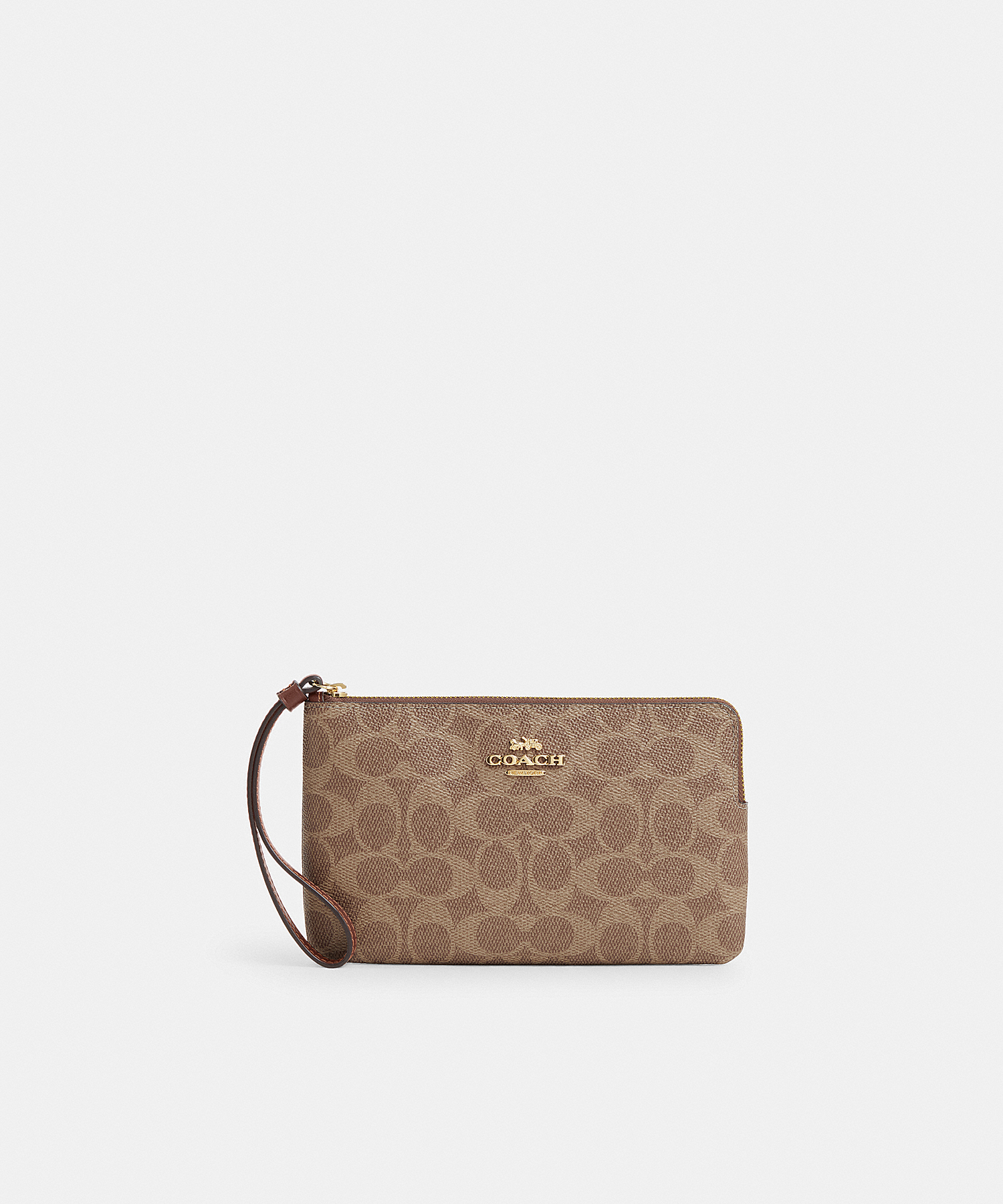 COACH LARGE CORNER ZIP WRISTLET IN SIGNATURE CANVAS CZ277 IMXHE