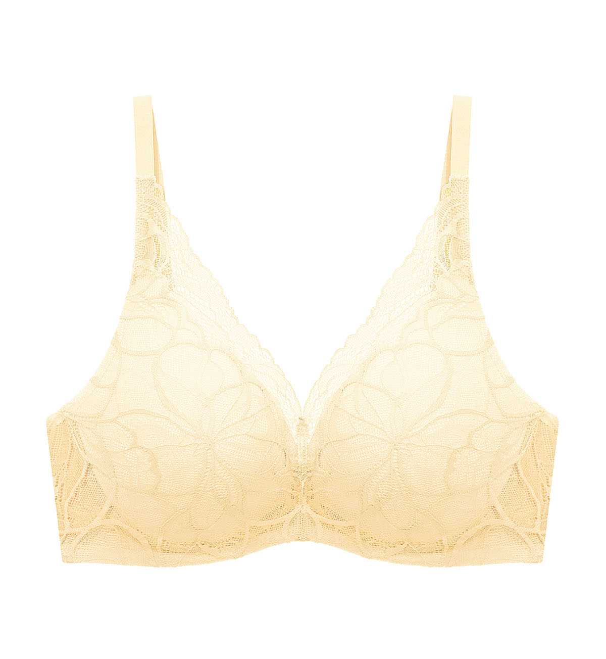 Triumph 10221660 Body Make Up Illusion Lace WHU DV AX-R 00AWเสื้อชั้นในแบบมีโครงสีเหลือง