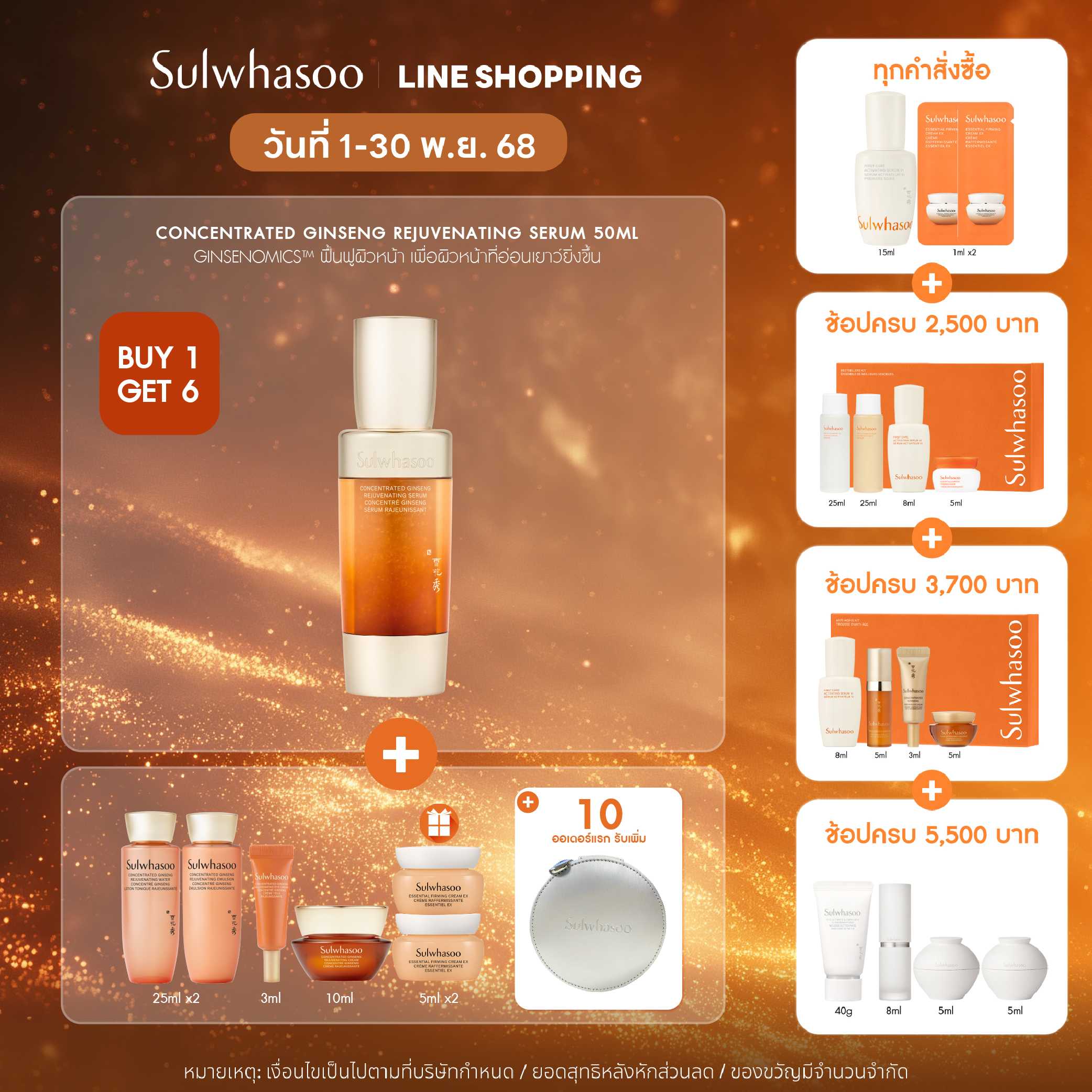 New! Concentrated Ginseng Rejuvenating Serum 50ml.