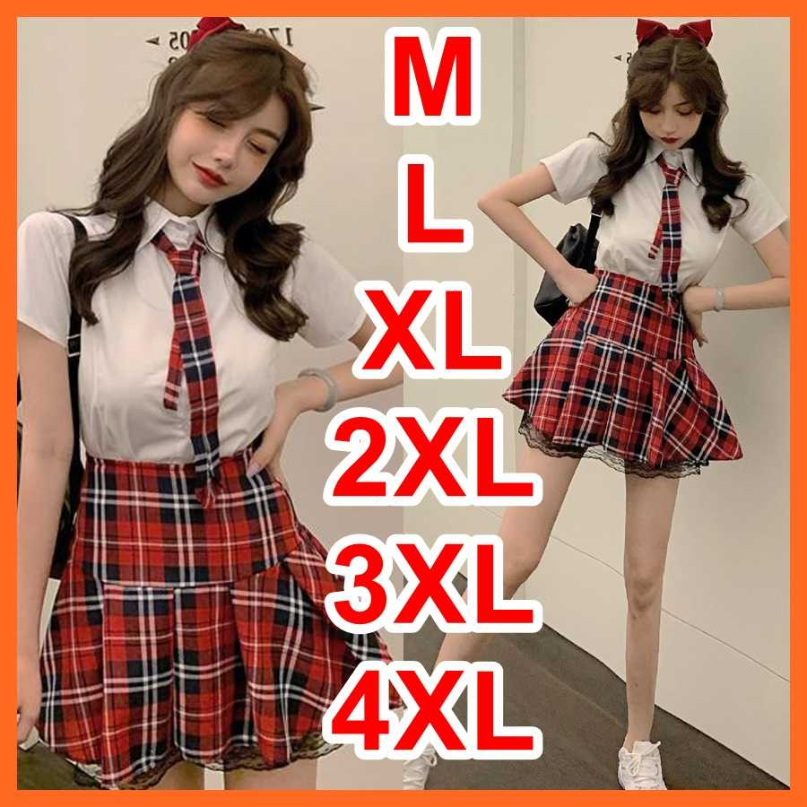 ชุดนักเรียนญี่ปุ่น JK size M-4XL ลายสก๊อต พร้อมส่งจากไทย
