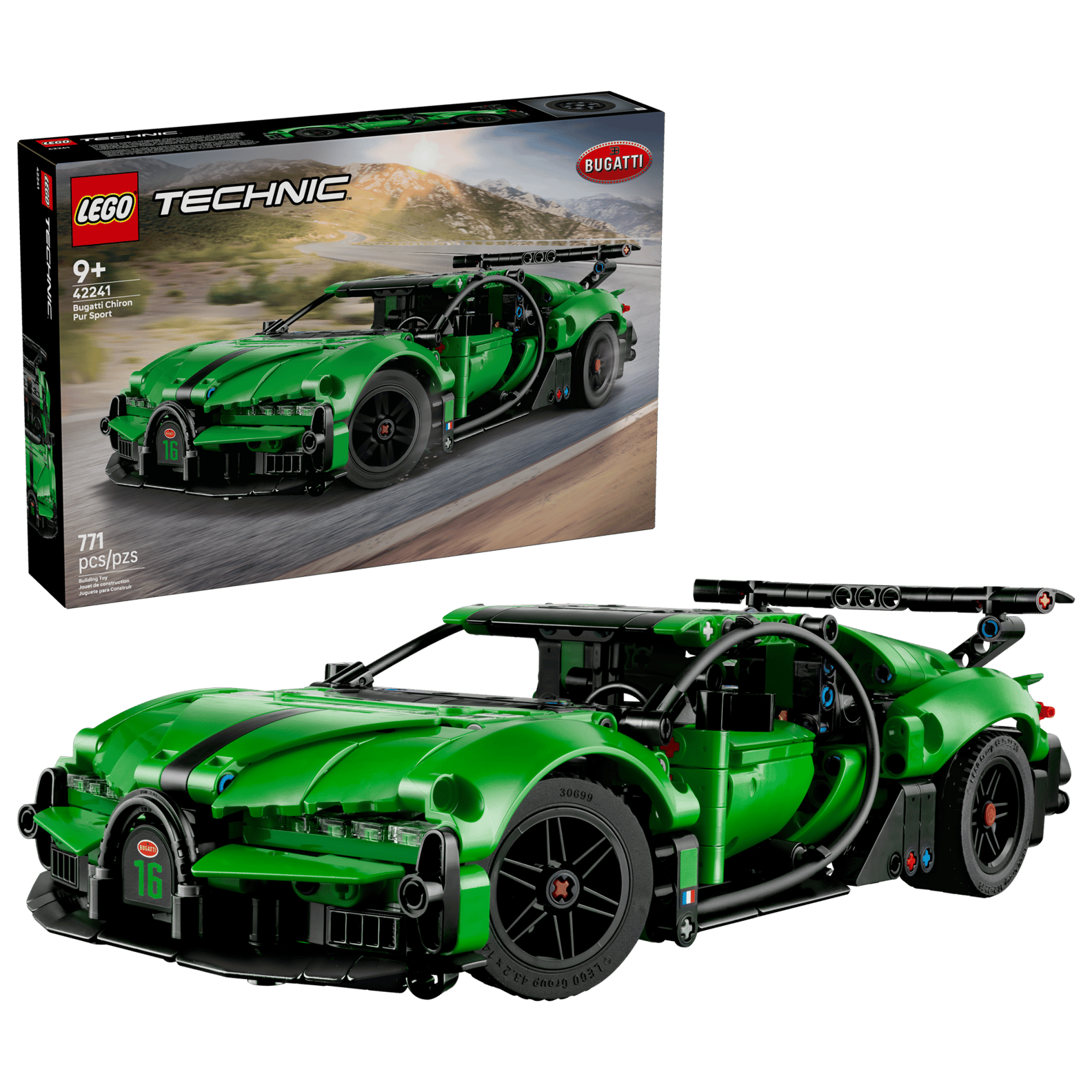 LEGO 42241 Green Bugatti Chiron Pur Sport Hypercar(สินค้าซื้อแล้วไม่รับเปลี่ยนคืน)
