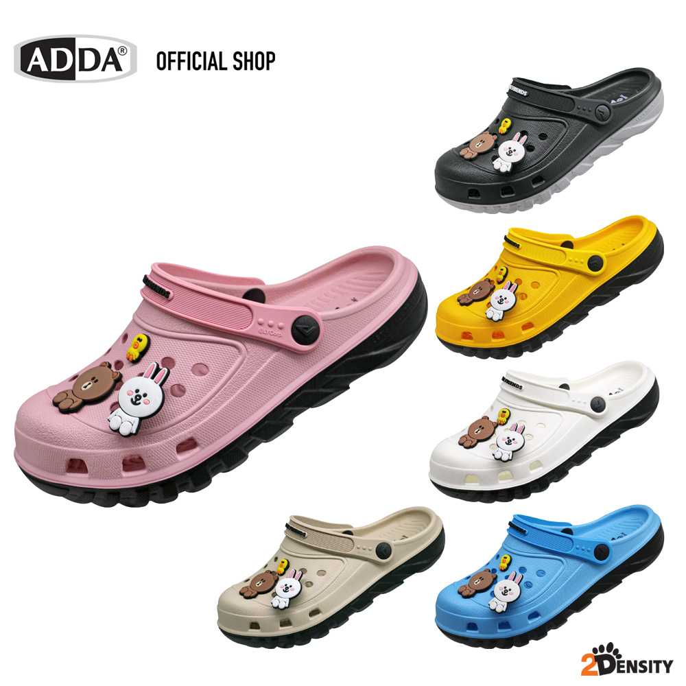ADDA 2density รองเท้าแตะลำลอง แบบสวมหัวโต สำหรับผู้หญิง Line Friends รุ่น 5TD24WC (ไซส์ 4-6)