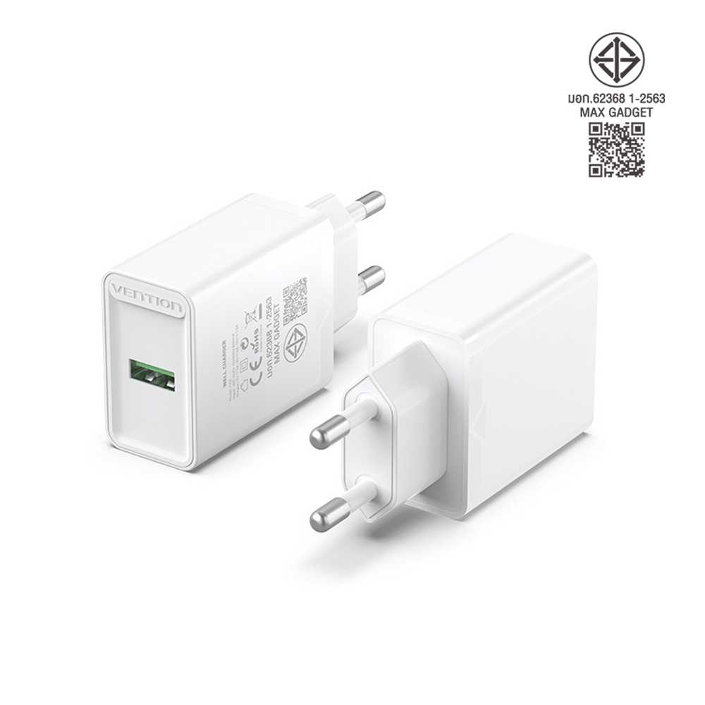 อะแดปเตอร์แบบ USB ฟาสชาร์จ 18W ขาแบบ EU