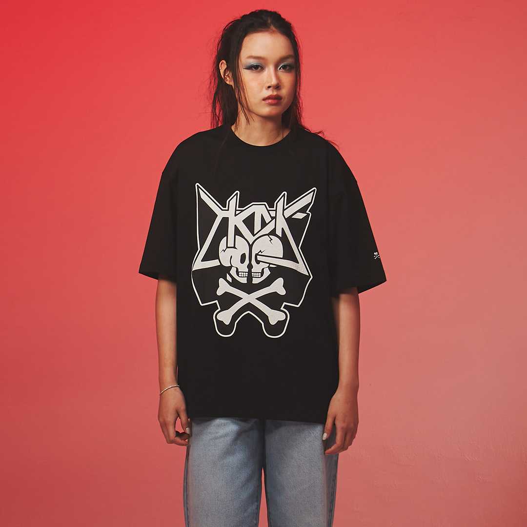 TOKIDOKI เสื้อยืด DOUBLE SKULL IN SHIBUYA TEE