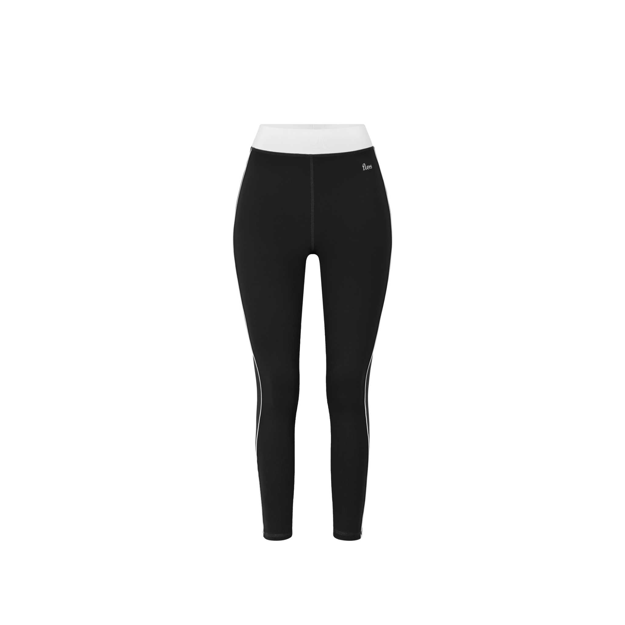 Line Two-Tone Leggings (Orca/Black-White) - The Flos Club