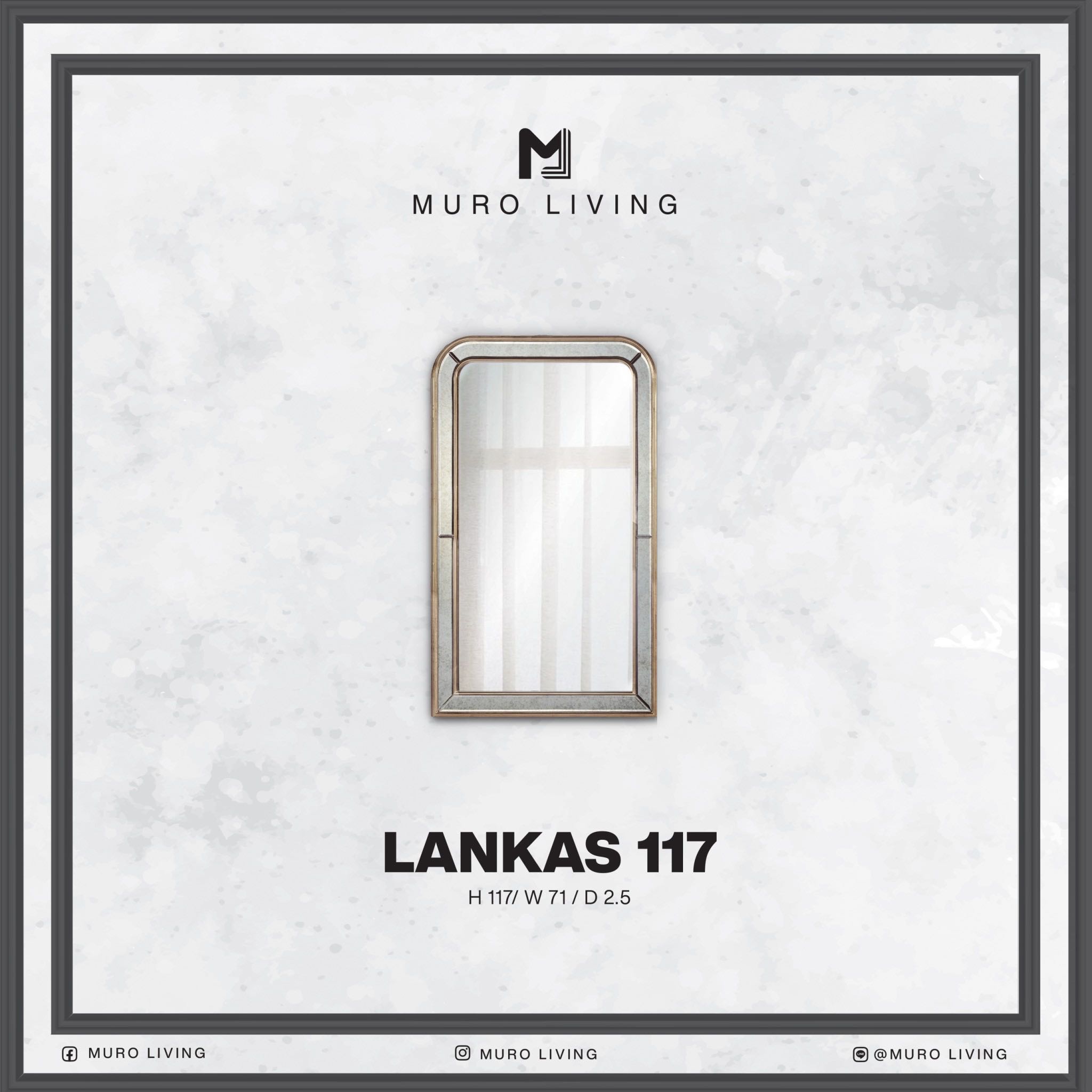 กระจกตกแต่งผนังดีไซน์ Muro Living รุ่น LANKAS 117 (Champagne)