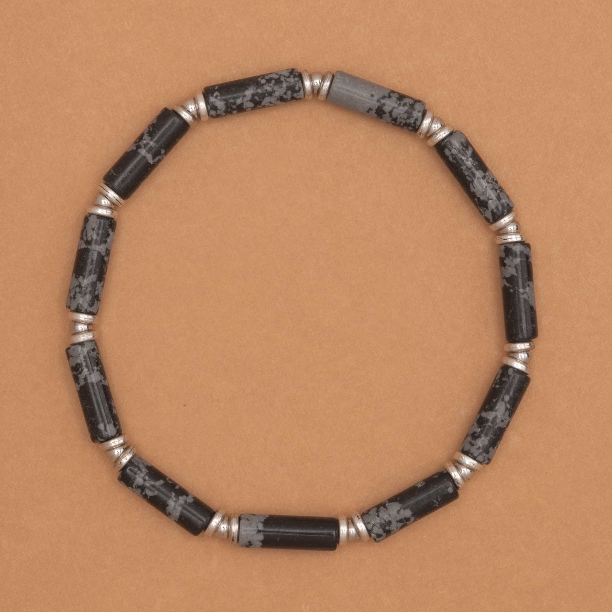 BLACK AGATE STRETCHY BRACELET