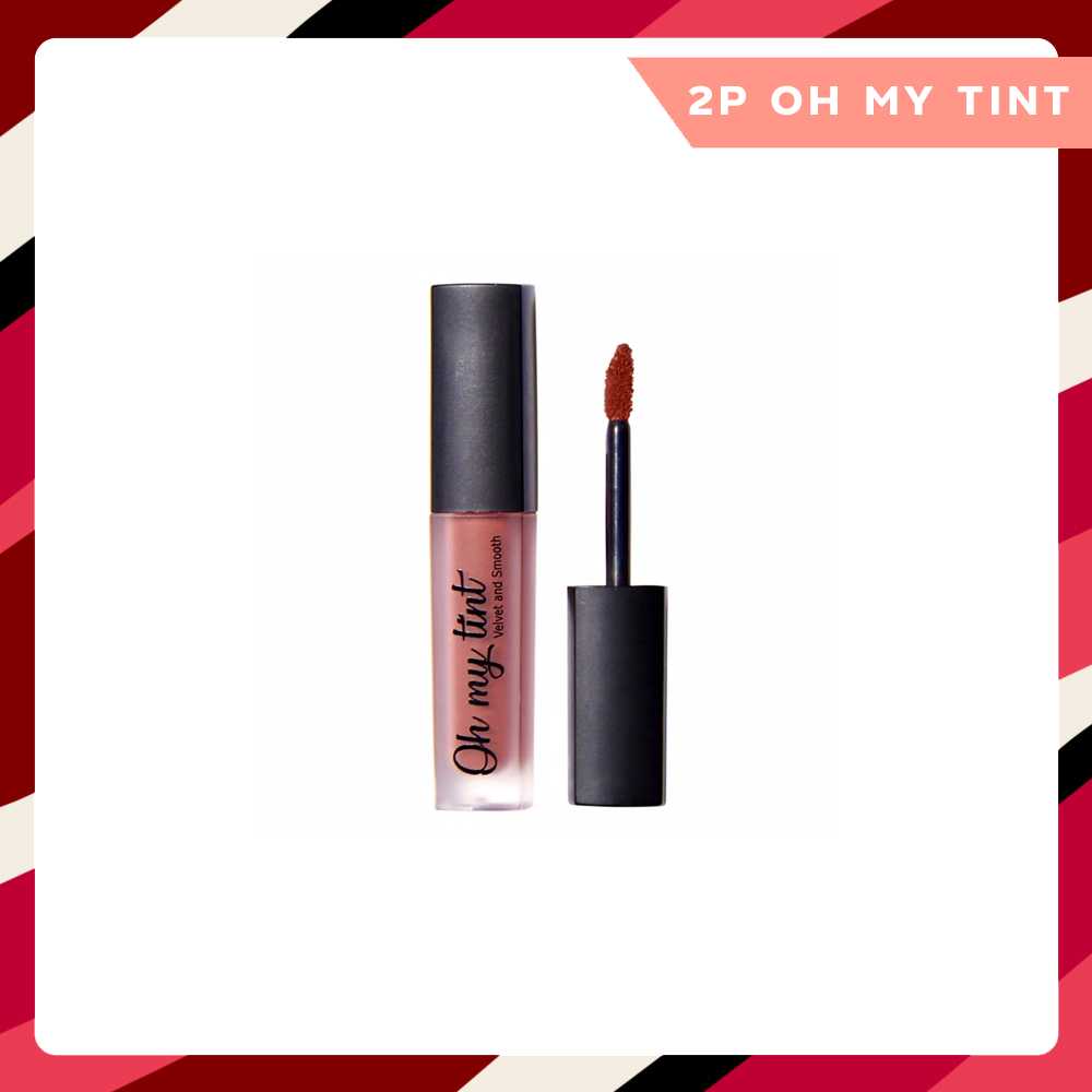 2P OH MY TINT ลิปซาติน ฝาดำ (1 ชิ้น)