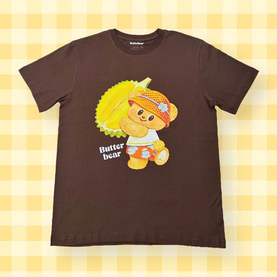 เสื้อยืดน้ำตาล ทุเรียน (Brown Durian Bear Shirt)