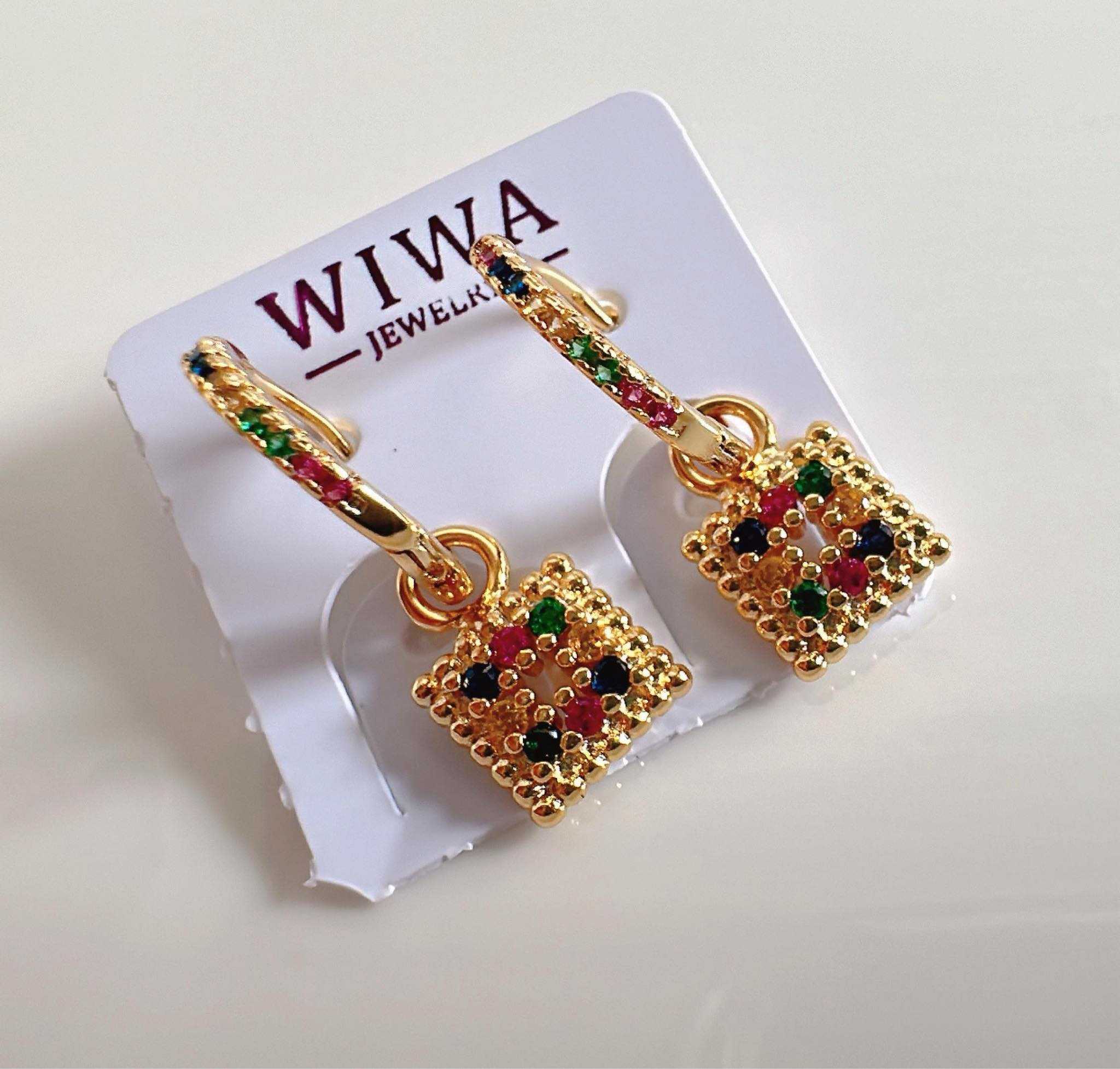 WIWA ต่างหูห่วงตุ้งติ้งนพเกล้า S925