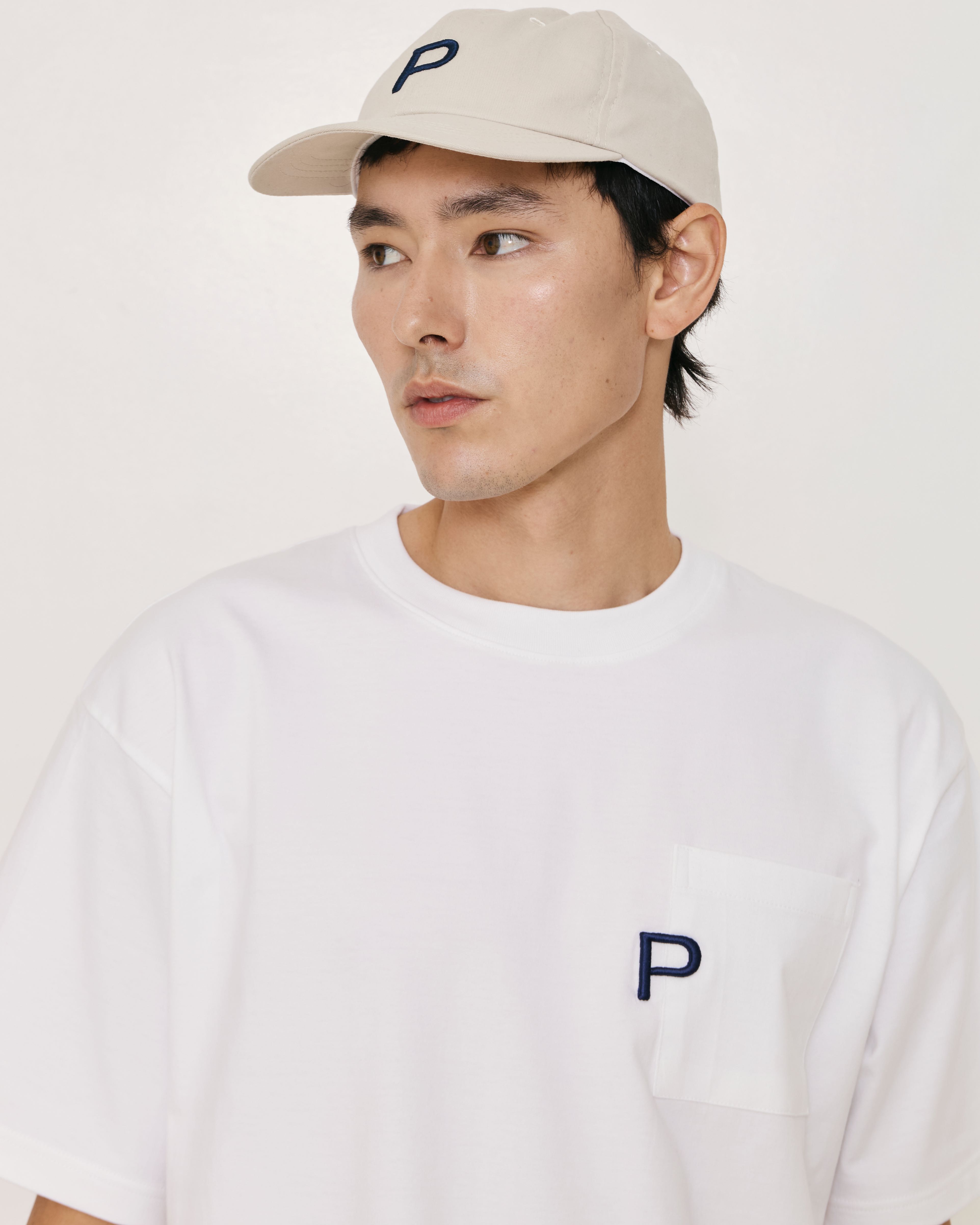 White Embroidery P Logo T-Shirt