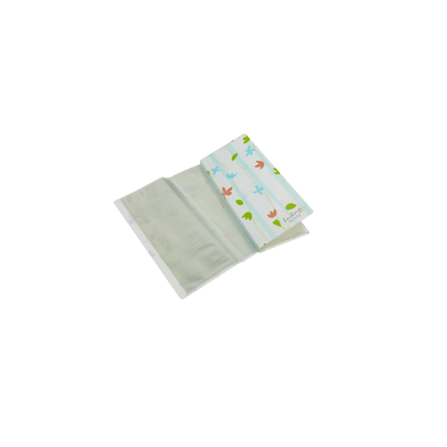 แฟ้มใส่นามบัตร Card Album 80ช่อง ลายฟลาวเวอร์ (ฟ้า) #BC-623