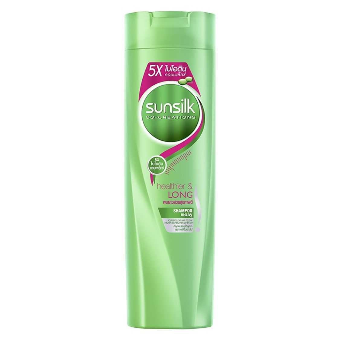 [Unilever] ซันซิล แชมพู เฮลธี้แอนด์ลอง สีเขียว ขนาด 320 มล.