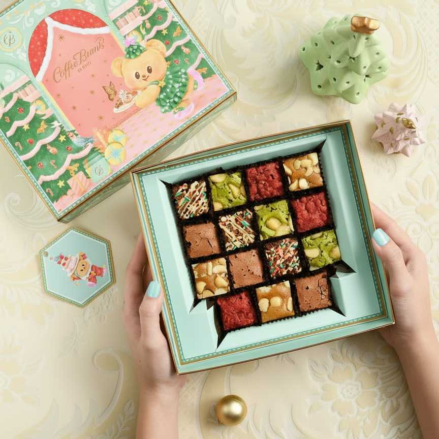 เซ็ทของขวัญบราวนี่รวมรส (Festive Brownie Gift Set) (เลือกจัดส่งแบบเเช่เเข็ง)