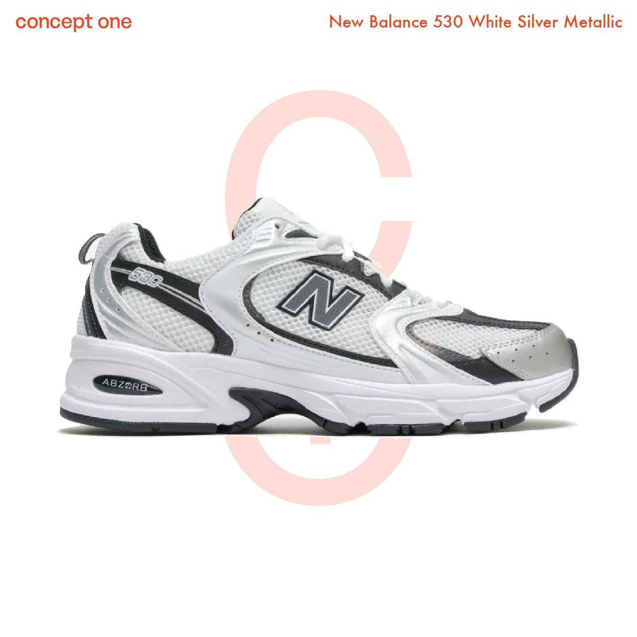 New Balance 530 White Silver Metallic Black (MR530LB)