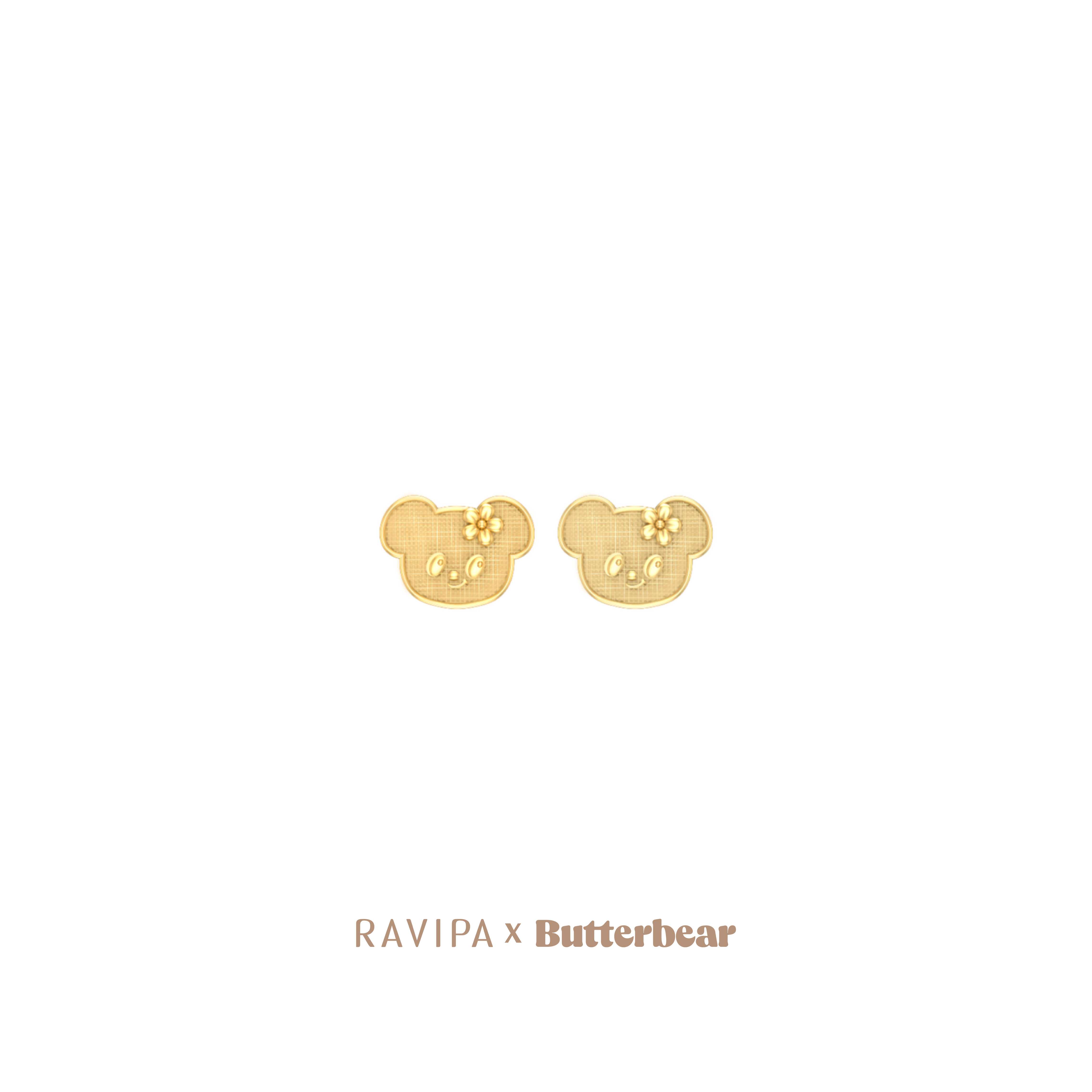 RAVIPA x Butterbear - Golden Gold Studs - ต่างหู