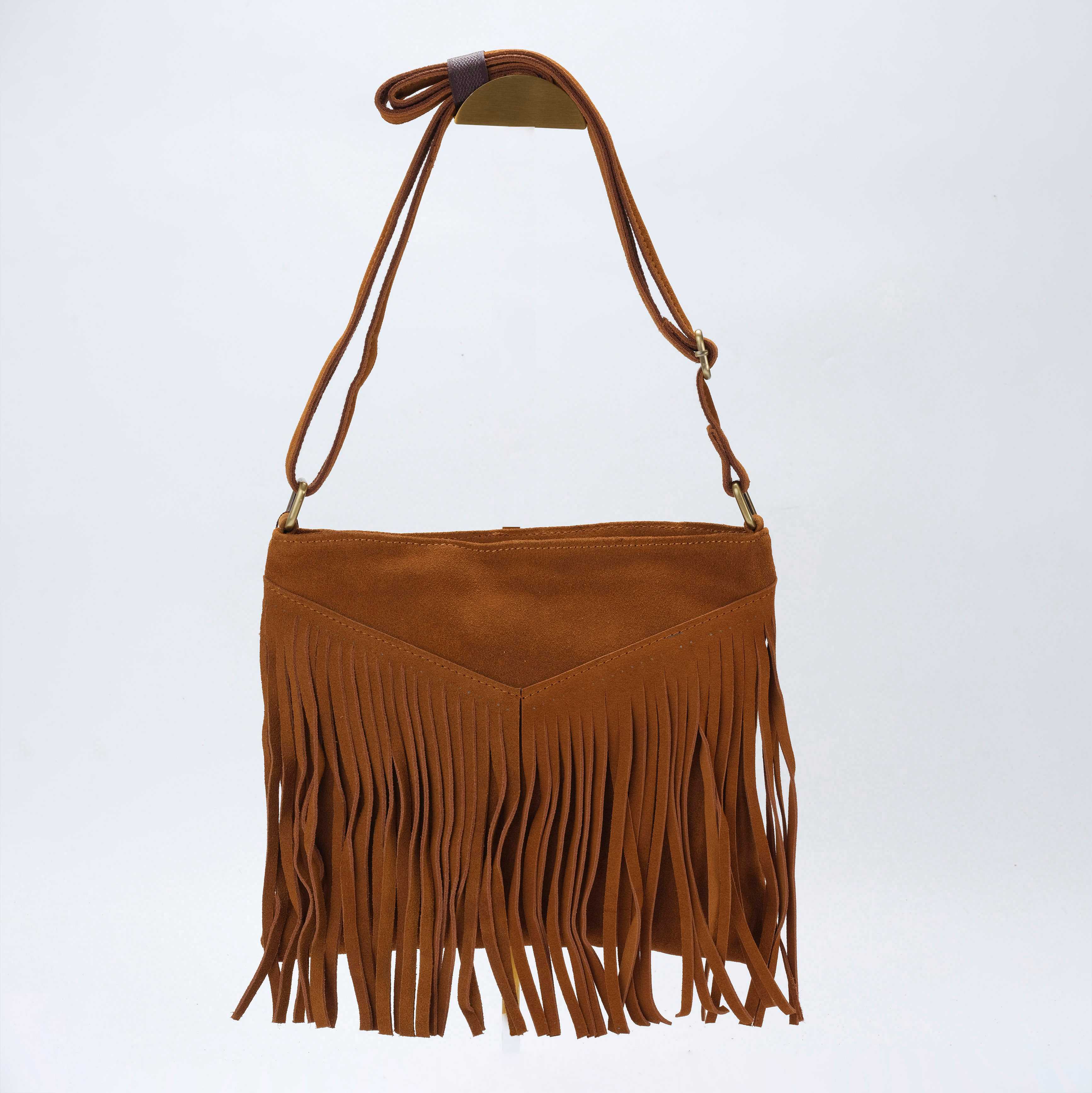 Suede Fringe Crossbody