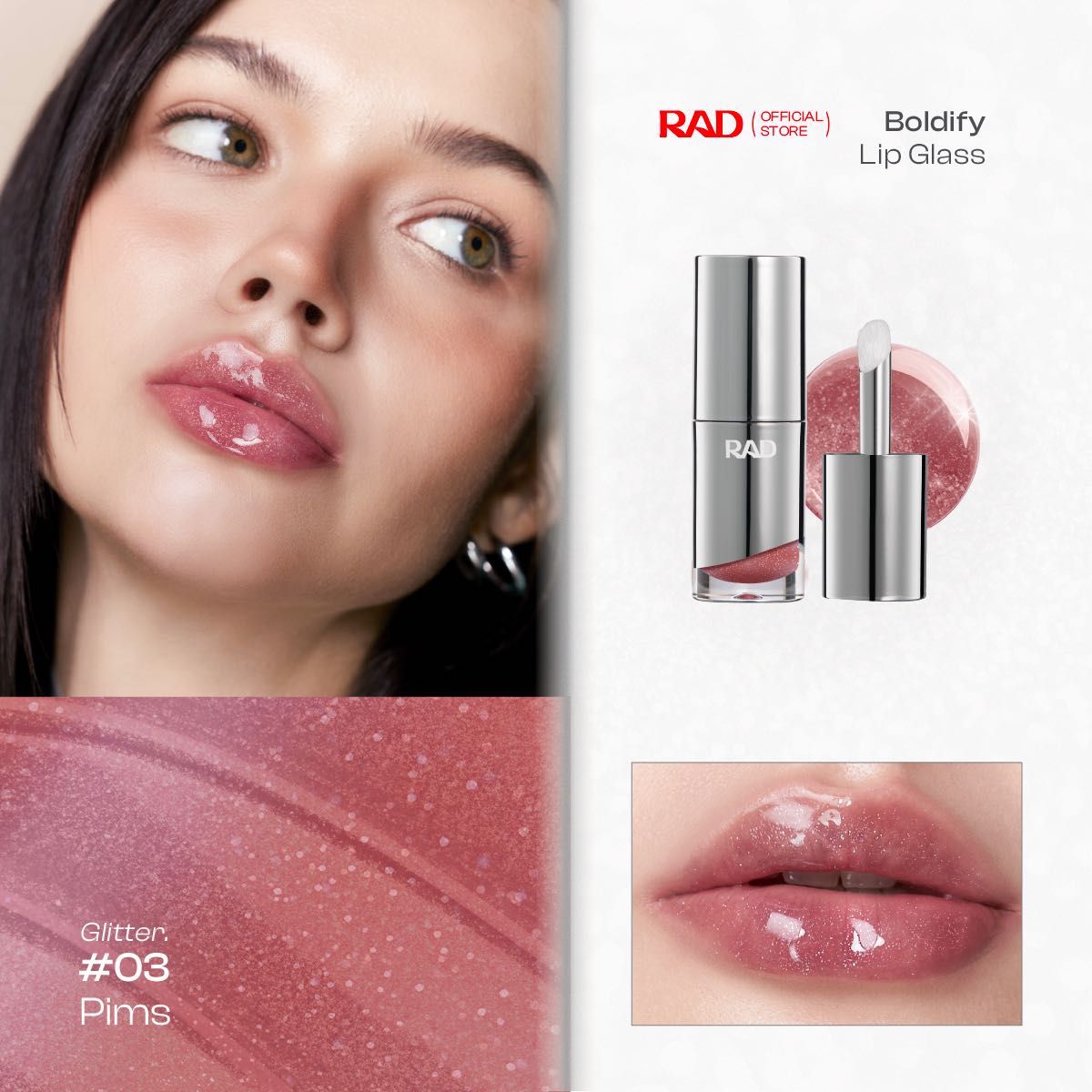 RAD l Glitter BOLDIFY Lip Glass สี 03 Pims