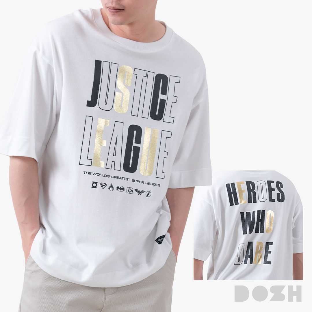 DOSH OVERSIZED SHORT SLEEVE T-SHIRTS JUSTICE LEAGUE เสื้อยืดโอเวอร์ไซส์ DJMT5069-OW