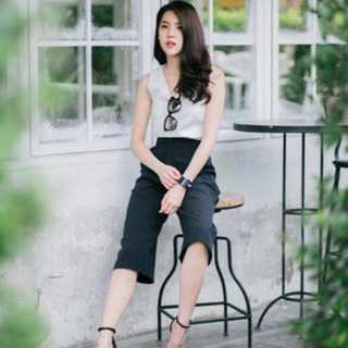 กางเกงขาบาน5ส่วน ผ้าฮานาโกะ S-3XLงานดี ทรงสวย
