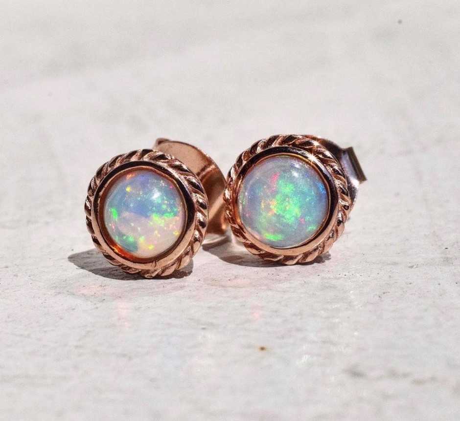 ต่างหูพลอย #minimearrings รหัส E002