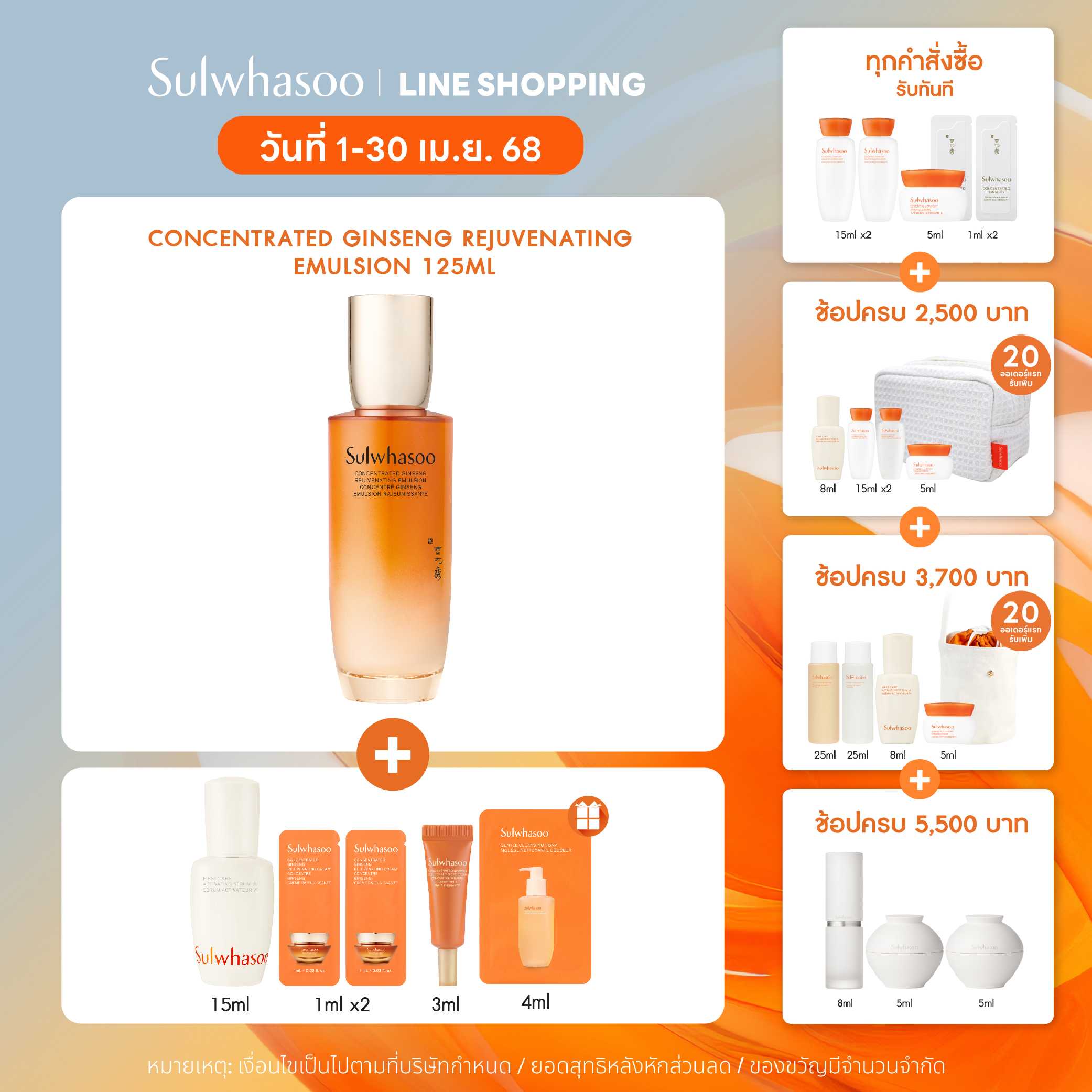 New! Concentrated Ginseng Rejuvenating Emulsion 125ml.