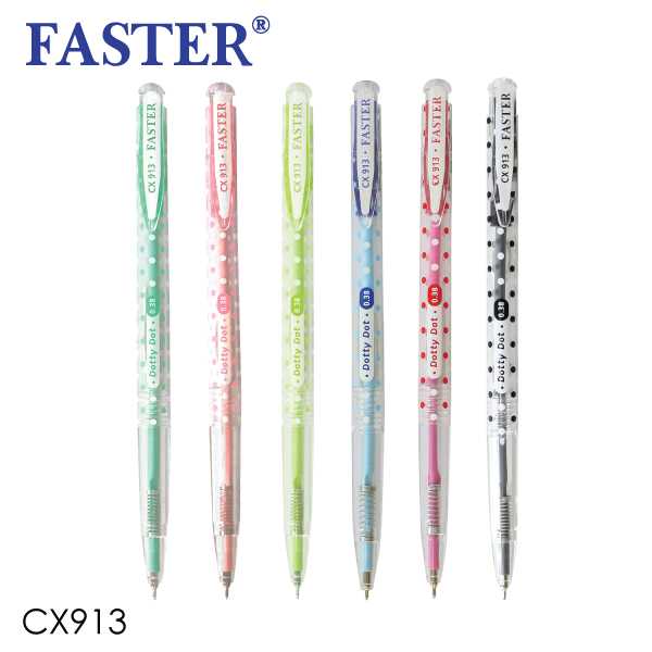 CX913 FASTER (แพ็ก) ปากกาลูกลื่นด๊อทตี้ ดอท 0.38