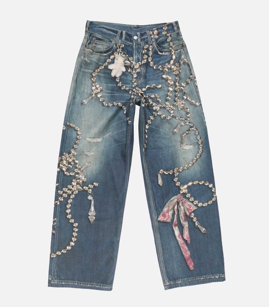 ACNE STUDIO 1981 TROMPE-L’OEIL- PRINT BAGGY JEANS 