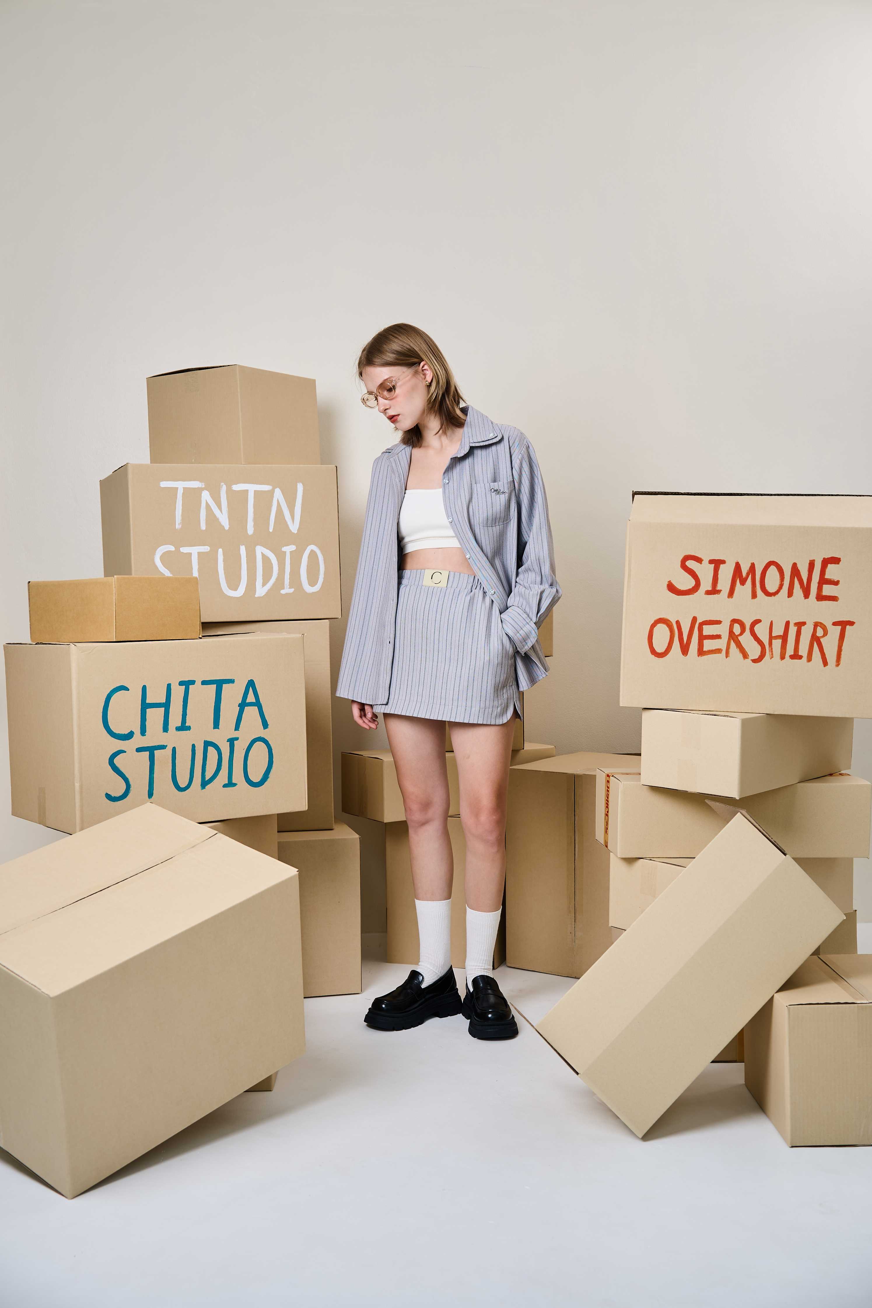 Chita studio-Simone overshirt เสื้อเชิ้ตแขนยาวทรงoversize
