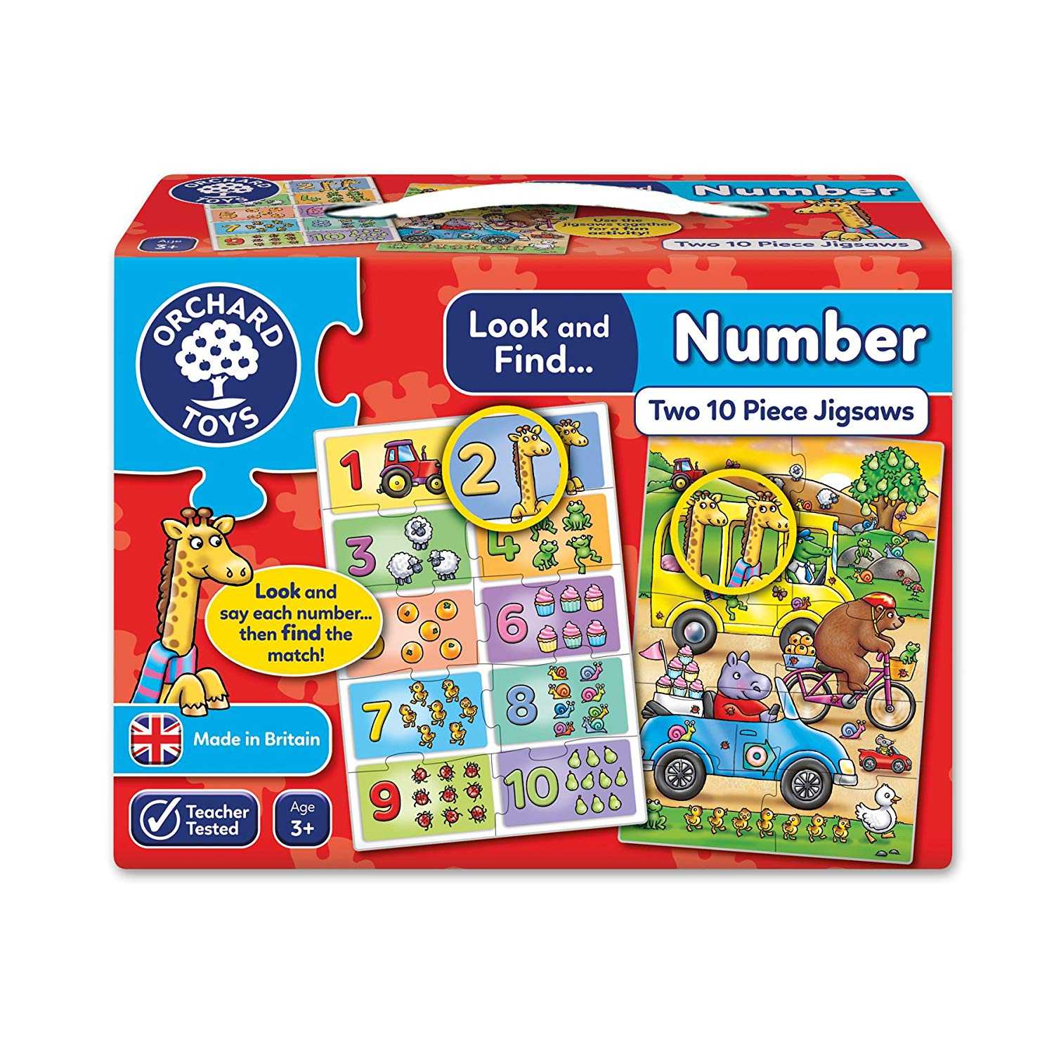 ORCHARD TOYS, LOOK & FIND PUZZLES - NUMBER จิ๊กซอว์ สำหรับ 3 ปี+ ลิขสิทธิ์แท้ นำเข้าจากอังกฤษ