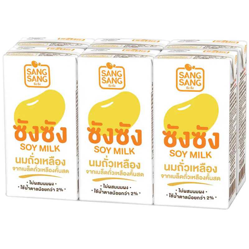 ซัง ซัง รสหวานน้อย นมถั่วเหลือง 300มล. x 6กล่อง 8850267800804 (07)