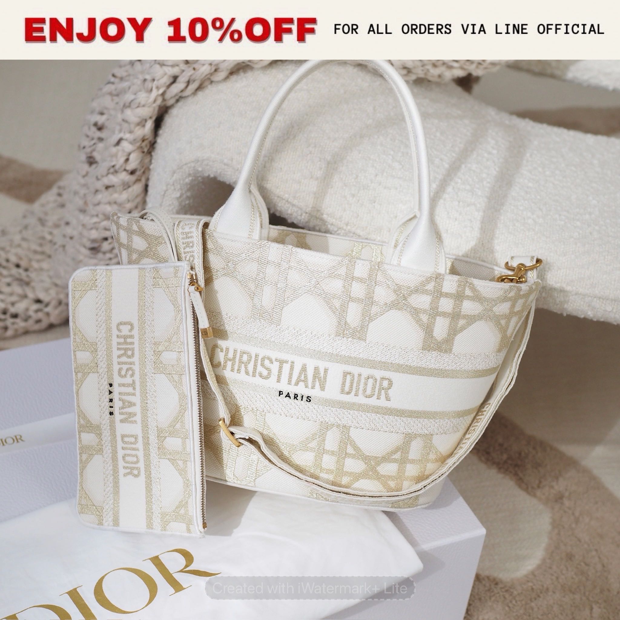 📍LIKE NEW📍DIOR Hat Basket สี White/Gold GHW | Bag