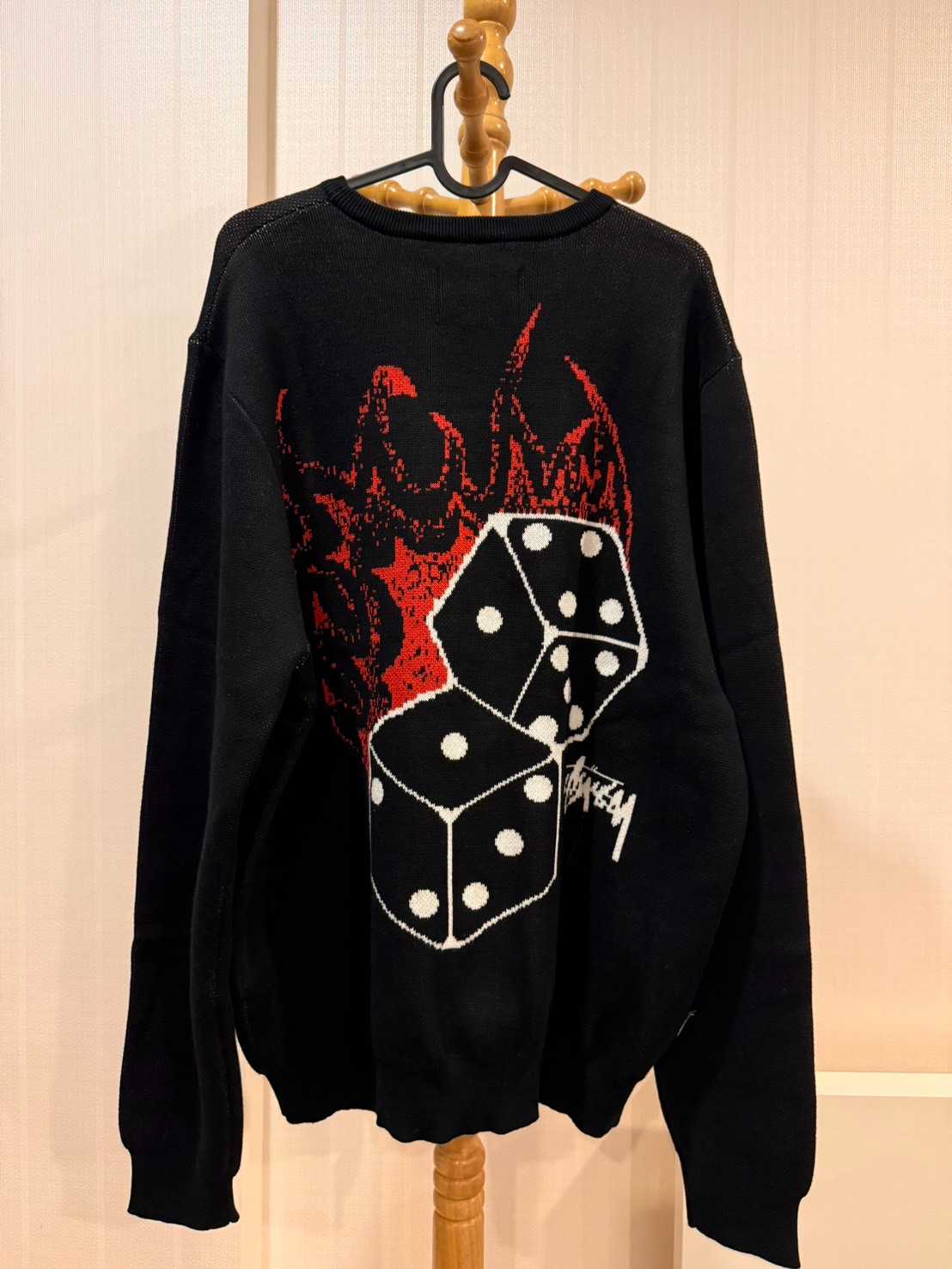 STÜSSY FIRE DICE FLEECE SWEATER  BLACK🖤(AU🇦🇺)
