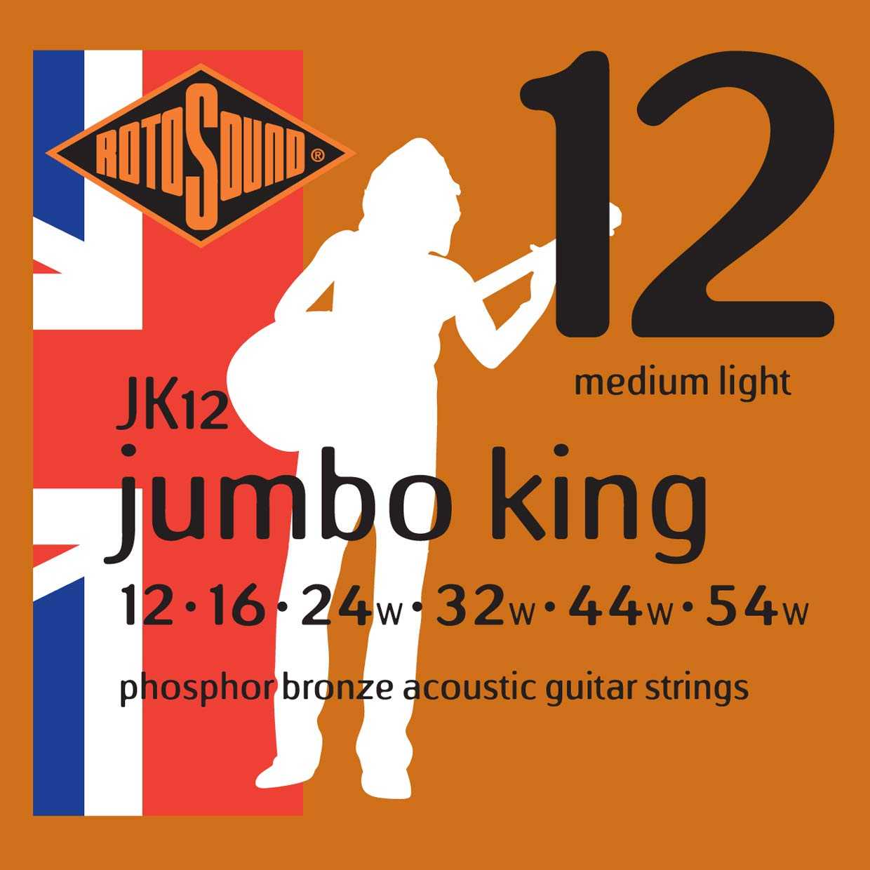 Rotosound สายกีต้าร์โปร่ง ขนาด 0.12 - 0.54 รุ่น JK12 (Made in England)