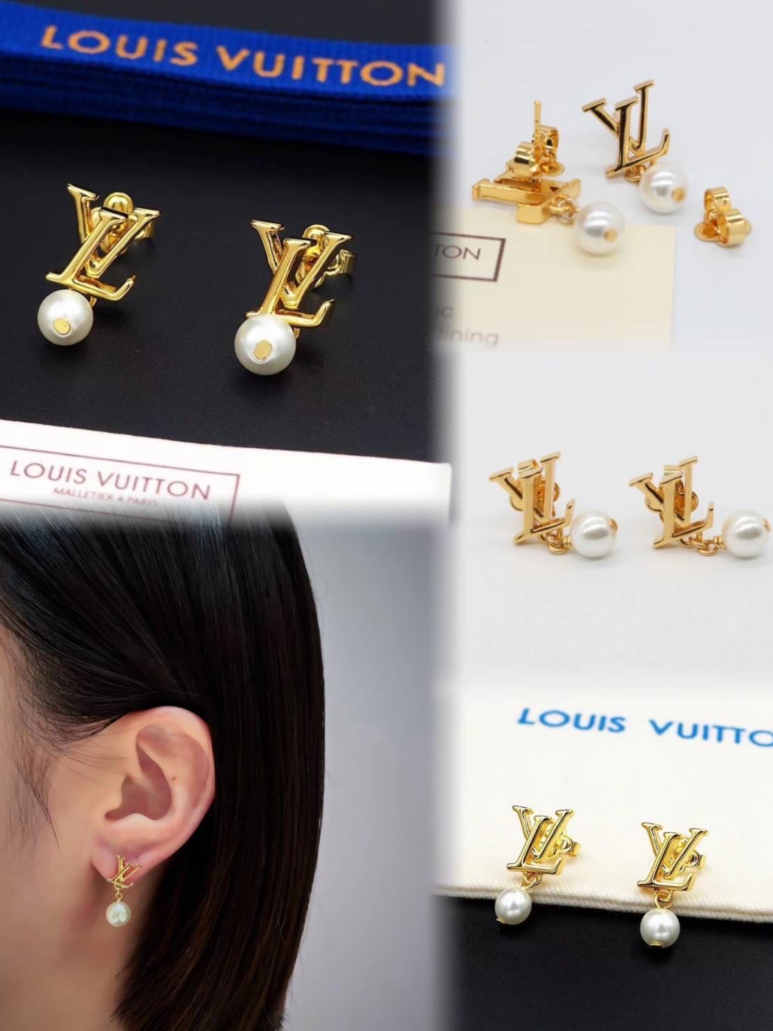 ต่างหู lv มุก งานท้อปปปปป