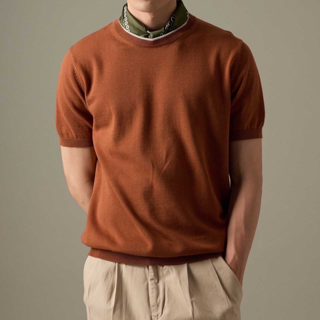 CARSON KNIT TEE - BRICK