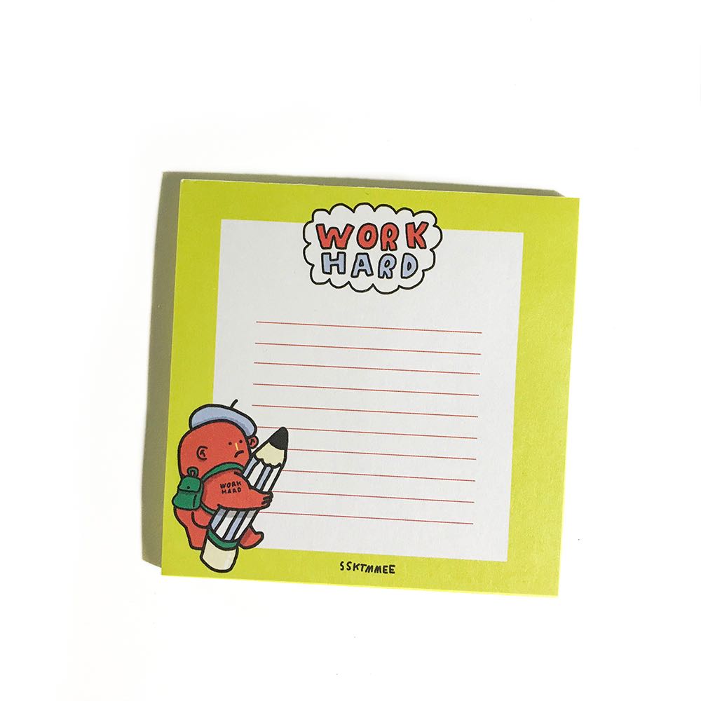memo pad - work hard