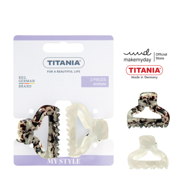 TITANIA Hair Clip กิ๊บหนีบผม สี Dual Tones Crystal นำเข้าจากเยอรมัน (1 กล่องบรรจุ 2 ชิ้น)