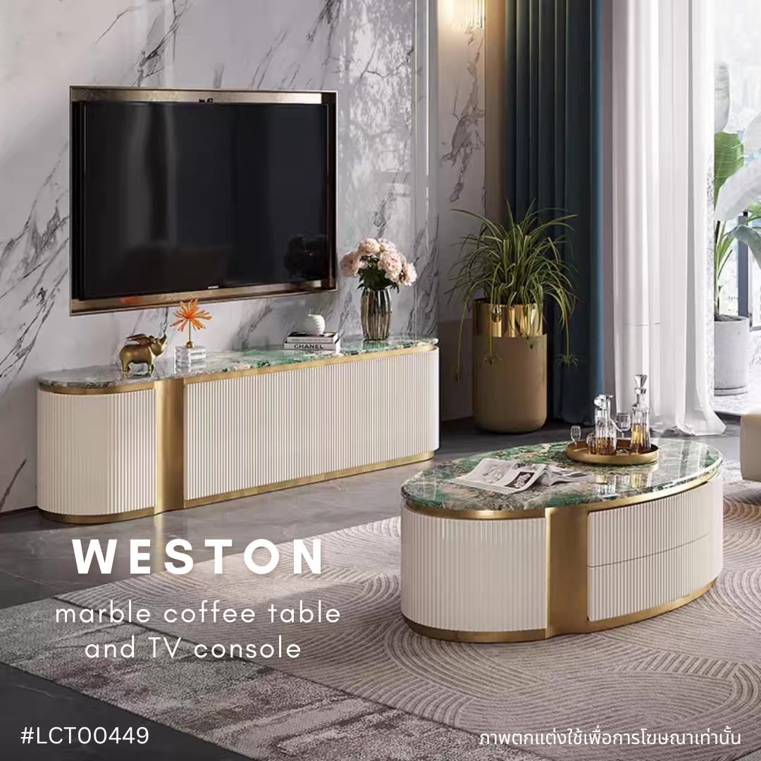 WESTON marble coffee table and TV console